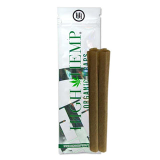 Pack of High Hemp organic wraps on a white background