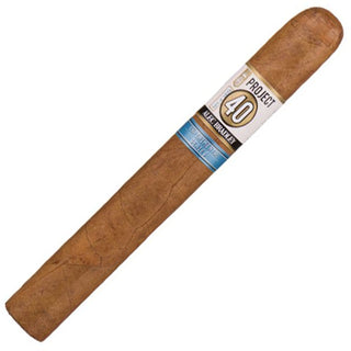 Cigar with a label on a white background