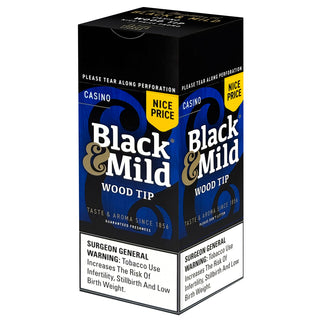 Black & Mild Casino Wood Tip Nice Price Promo (25/1ct)