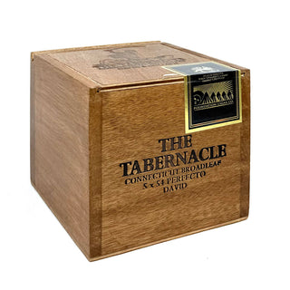 Wooden box of Foundation Tabernacle cigars on a white background