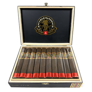 Box of Knuckle Sandwich Maduro cigars with a visible brand logo on a white background