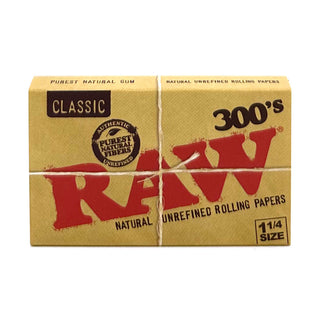 Pack of Raw rolling papers with red and black text on a white background