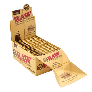 Box of Raw rolling papers on a white background