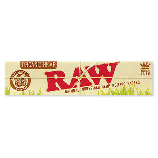 RAW organic hemp rolling papers on a white background