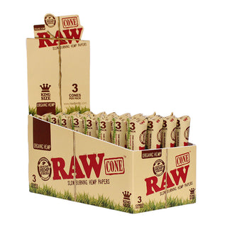 Display of Raw Cones on a white background