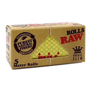 Box of Raw King Size Slim rolls on a white background