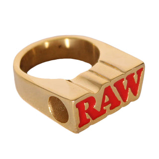 RAW Gold Ring on a white background