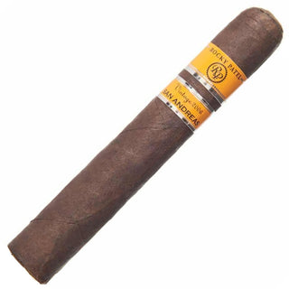 Cigar with Rocky Patel San Andreas label on a white background