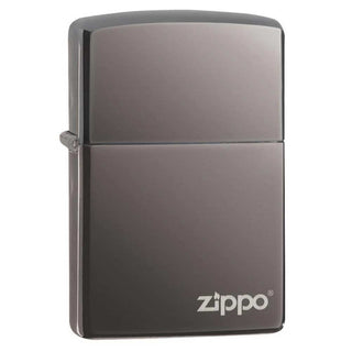 Zippo lighter with a reflective surface on a white background
