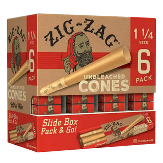 Zig-Zag unbleached cones packaging with a slide box design.