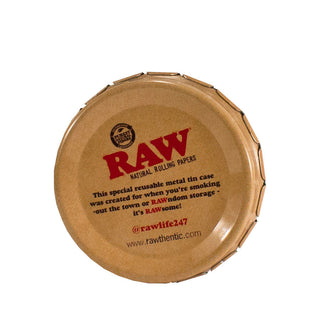RAW Tin Round Small with Clip Top on white background