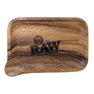 raw wooden pour rolling tray