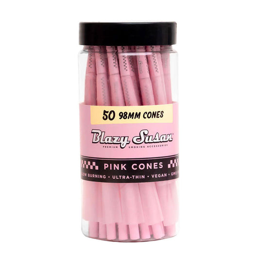 Blazy Susan 98mm Pink Prerolled Cones - 50 Cones/Pack