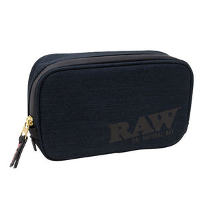 RAW Black Smell Proof Smokers Pouch on white background