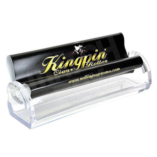 Kingpin Cigar Roller with clear acrylic base on a white background