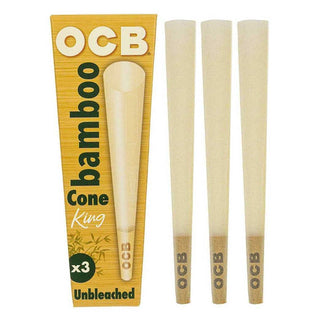 OCB Bamboo Cones packaging with three cones on a white background