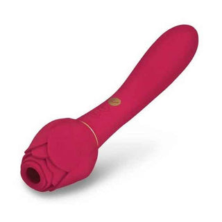 Secret Kisses Rosegasm Twosome Rechargeable Silicone Dual End Vibrator with Clitoral Stimulator