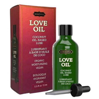Love Oil Coconut Based Lubricant .50oz Mini Bottle with Dropper