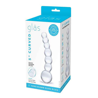 Glas Curved Beaded Glass Dildo 5"