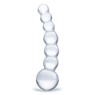 Glas Curved Beaded Glass Dildo 5"