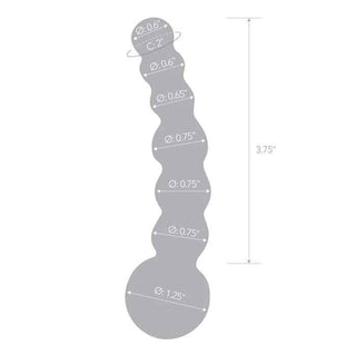 Glas Curved Beaded Glass Dildo 5"