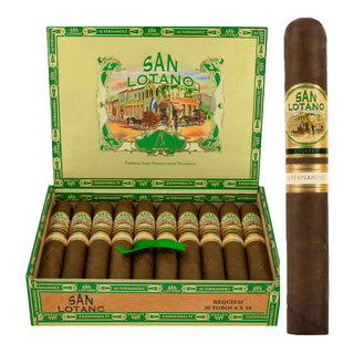 San Lotano cigars with open box and single cigar displayed