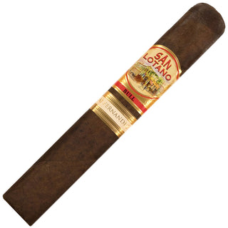 Cigar with 'San Lotano The Bull' label on a white background