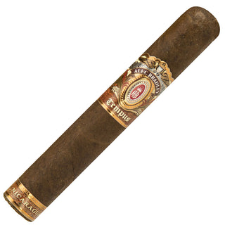 Cigar with a label on a white background