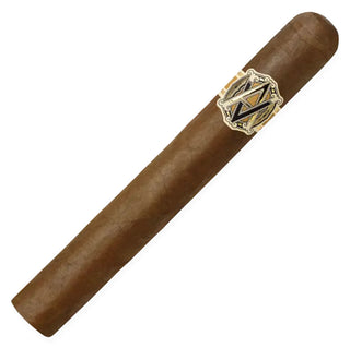 Cigar with a decorative band on a white background