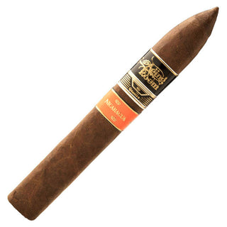 Cigar with a label on a white background