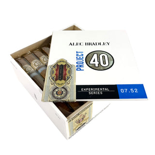 Box of Alec Bradley Project 40 cigars on a white background