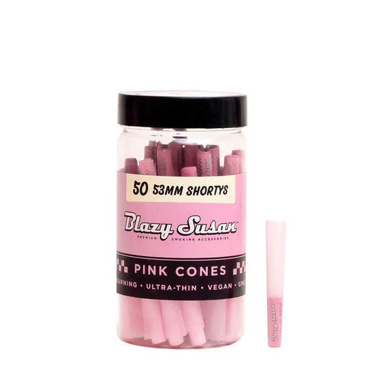 Blazy Susan Pink 53mm Shortys Cones (50ct)