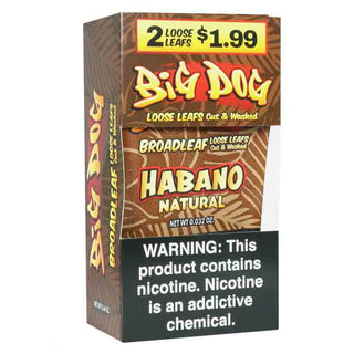 Big Dog Natural Habano Leaf Wrappers (20/2ct)