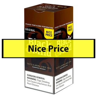 Black & Mild Cigar packaging with 'Nice Price' branding on a white background