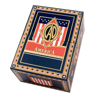 Cigar box with 'CAO America' branding on a white background