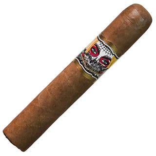 Deadwood Girl With No Name cigar with a decorative band featuring a skull design on a white background