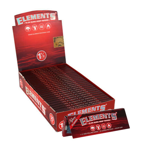 Elements Red 1 1/4 Size Hemp Rolling Papers
