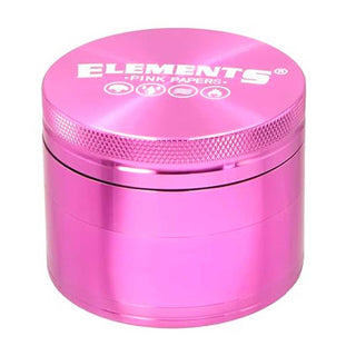 elements pink 4 piece aluminum grinder
