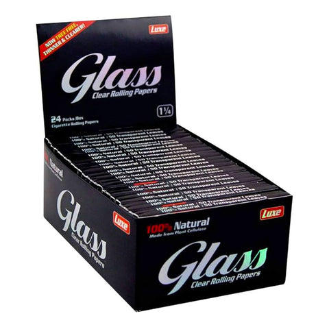 Glass 1 1/4 Size Clear Rolling Papers