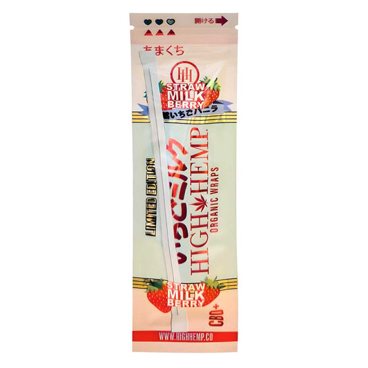 High Hemp Wraps in Strawberry Milk. Single Pack.