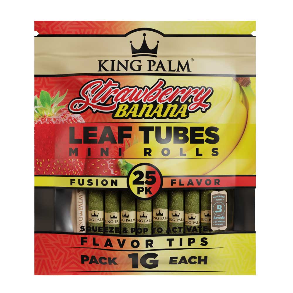 King Palm 25 Mini Rolls Strawberry Banana