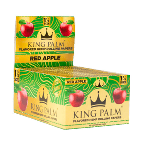 King Palm Hemp Rolling Papers 1 1/4 Size - Red Apple Flavor