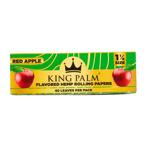 King Palm Hemp Rolling Papers 1 1/4 Size - Red Apple Flavor