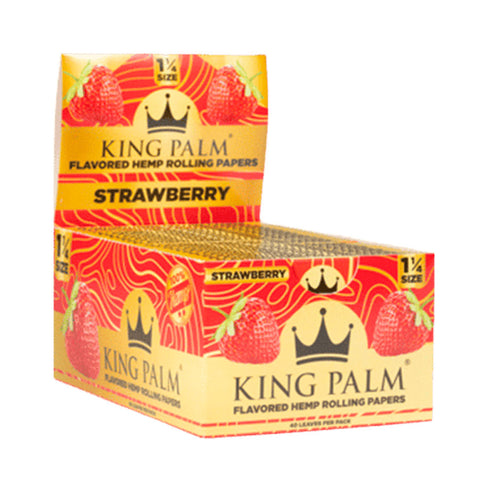 King Palm Hemp Rolling Papers 1 1/4 Size - Strawberry Flavor