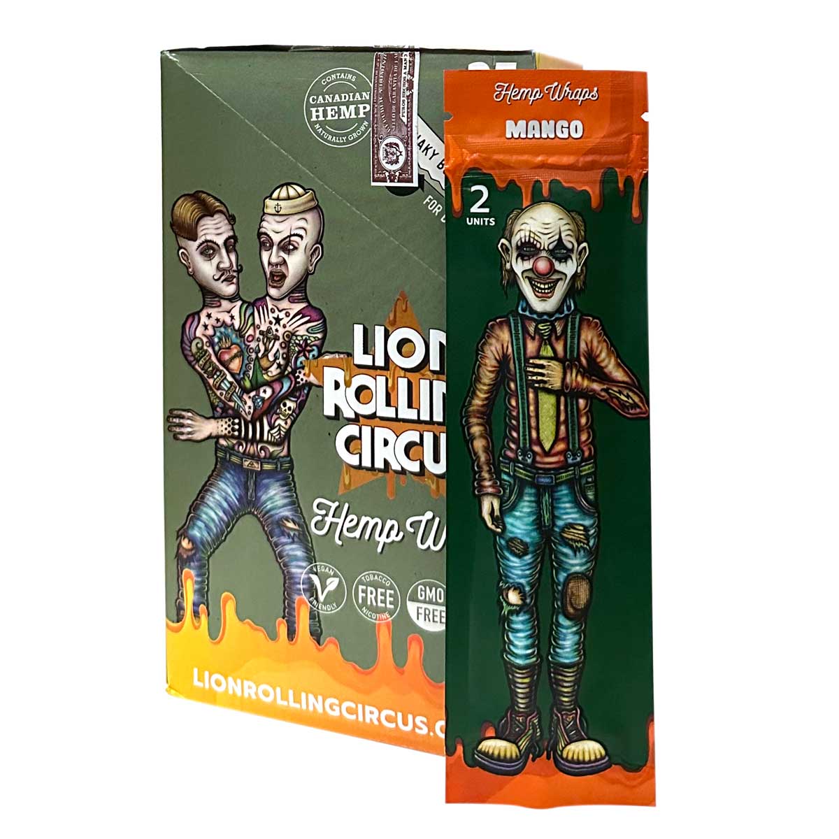 Lion Rolling Circus Hemp Wraps - Mango Flavor