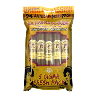 Sampler Pack of La Aroma de Cuba Edicion Especial cigars with yellow packaging on a white background