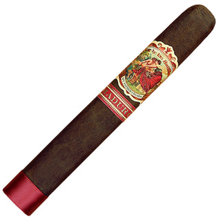 Cigar with a colorful band on a white background