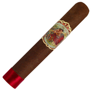 Cigar with a colorful label on a white background