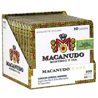 Macanudo Cafe cigars with colorful design and branding.