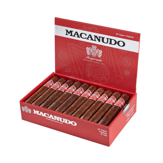 Box of Macanudo Inspirado Red cigars on a white background